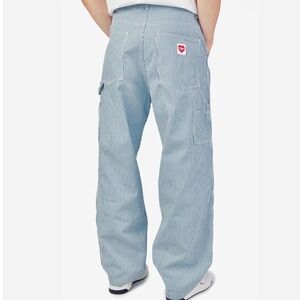 Carhartt WIP Terrell Single Knee Pant Mens Medium Blue White Striped Pants